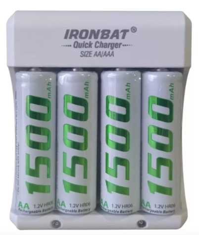 Cargador De Pilas -  Ironbat  - Aaa / Aa + 4 Bateria