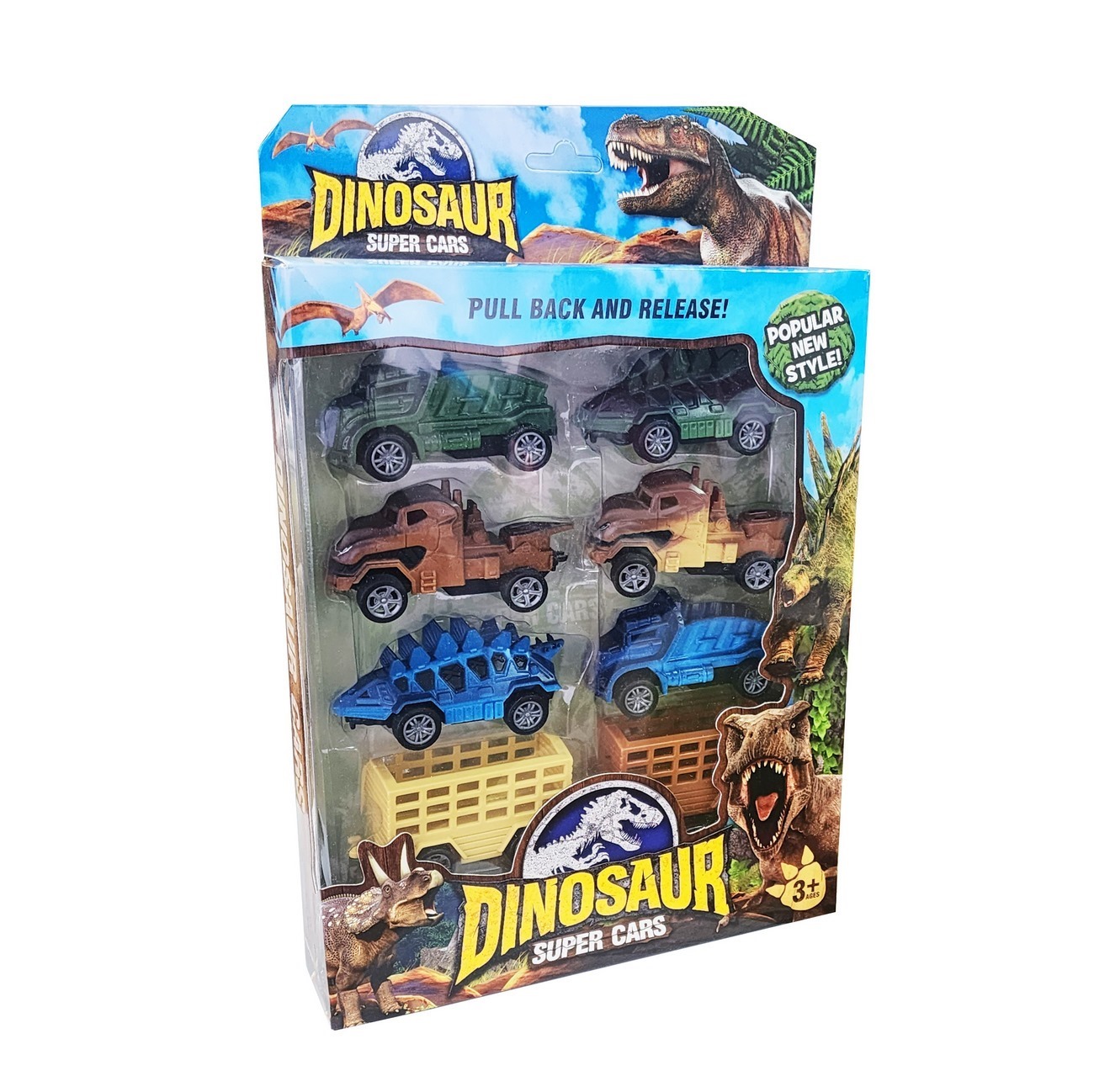 Carro Monster Dinosaurio Cuerda Coleccionable Juguete X 8 Un