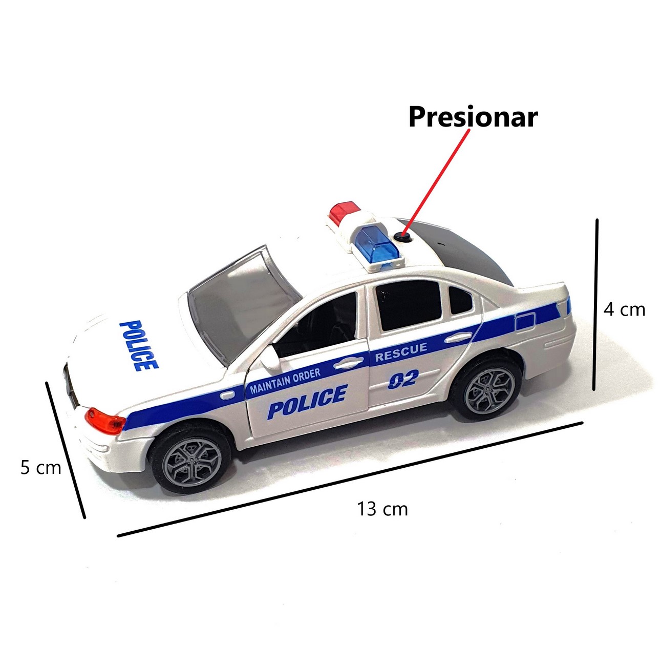 Carro De Policia Colección A Escala Juguete Luces Sonido 