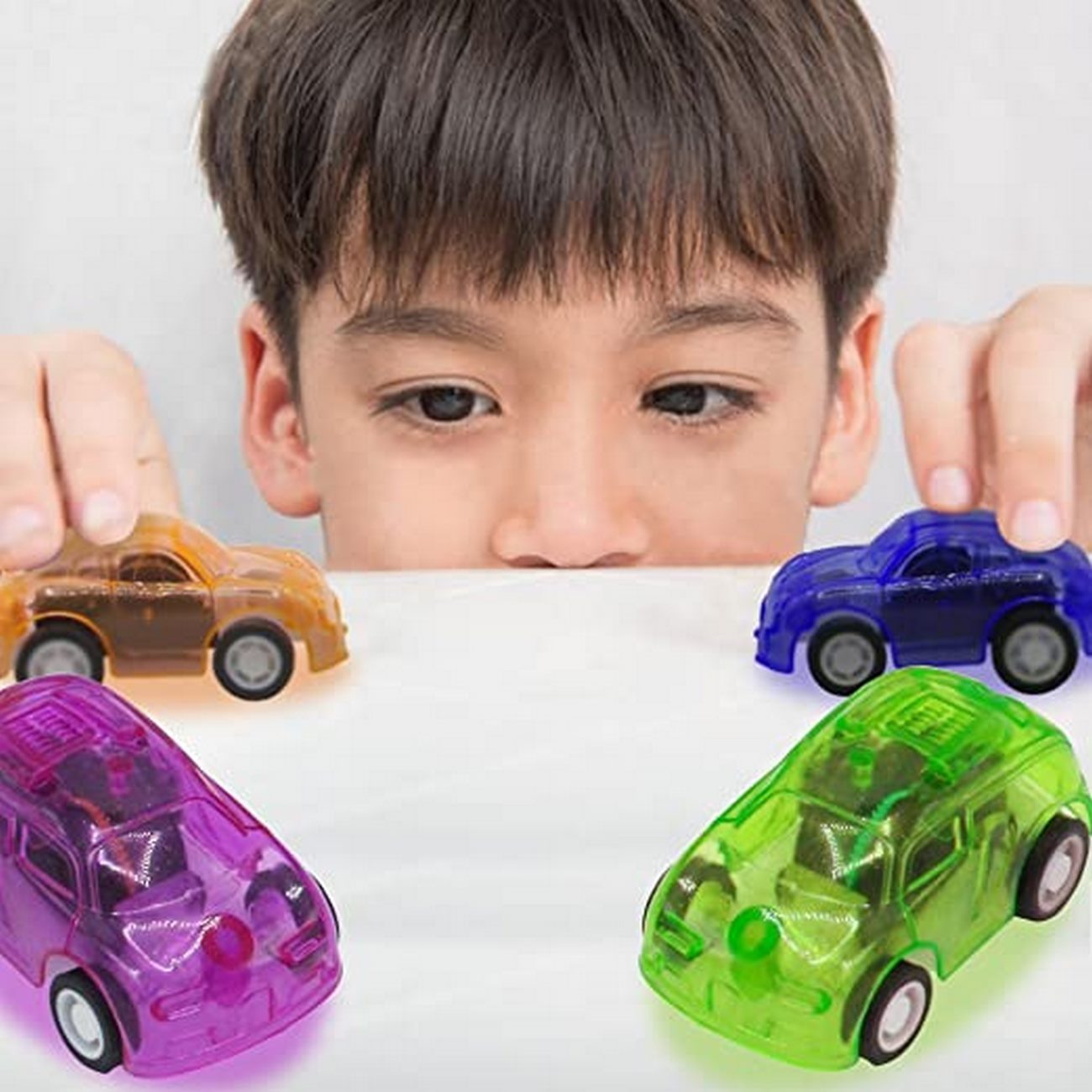 Carros Transparentes De Impulso Colección Juguete X 12 Pcs