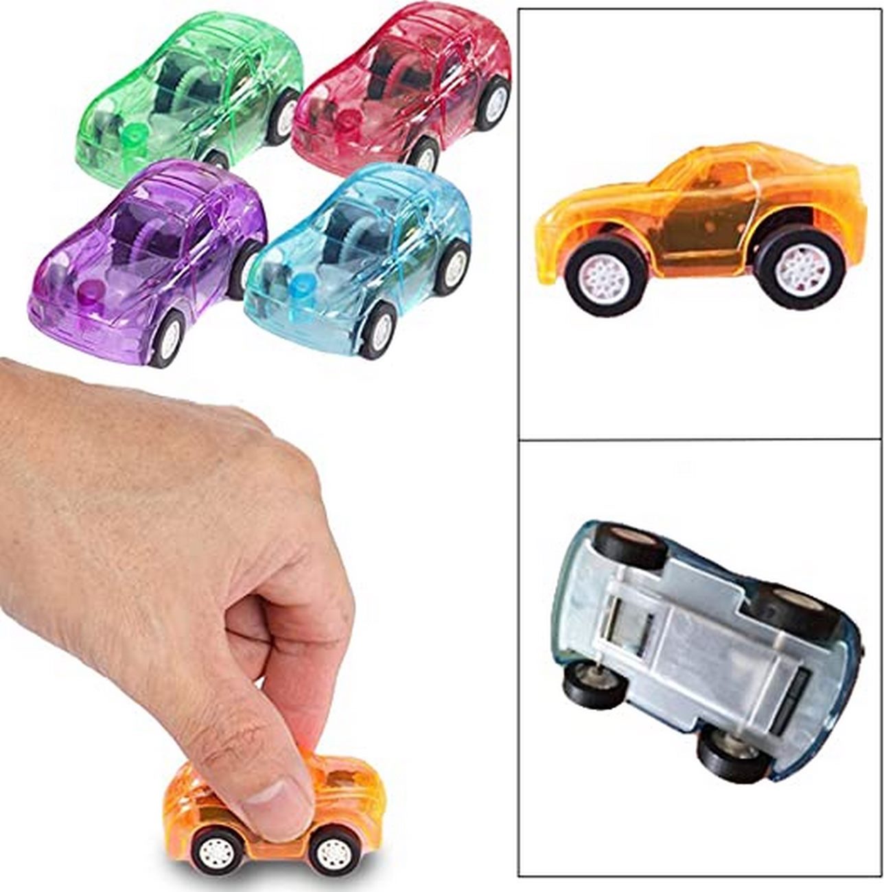 Carros Transparentes De Impulso Colección Juguete X 12 Pcs