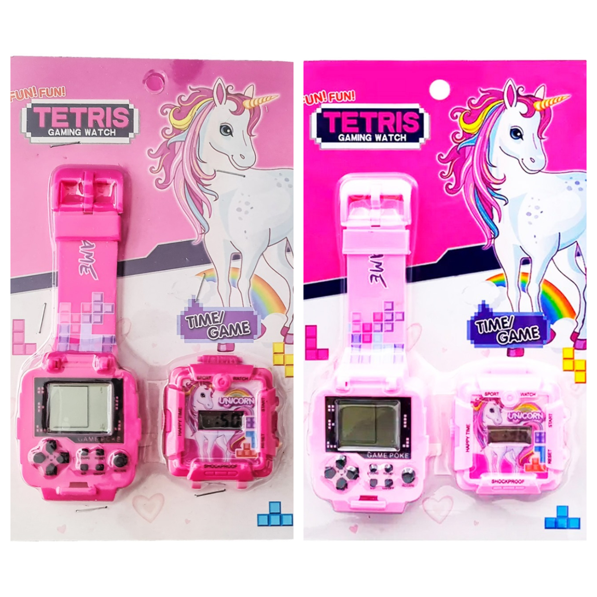 Reloj Infantil Con Tetris Para Niñas Unicornio + Baterias