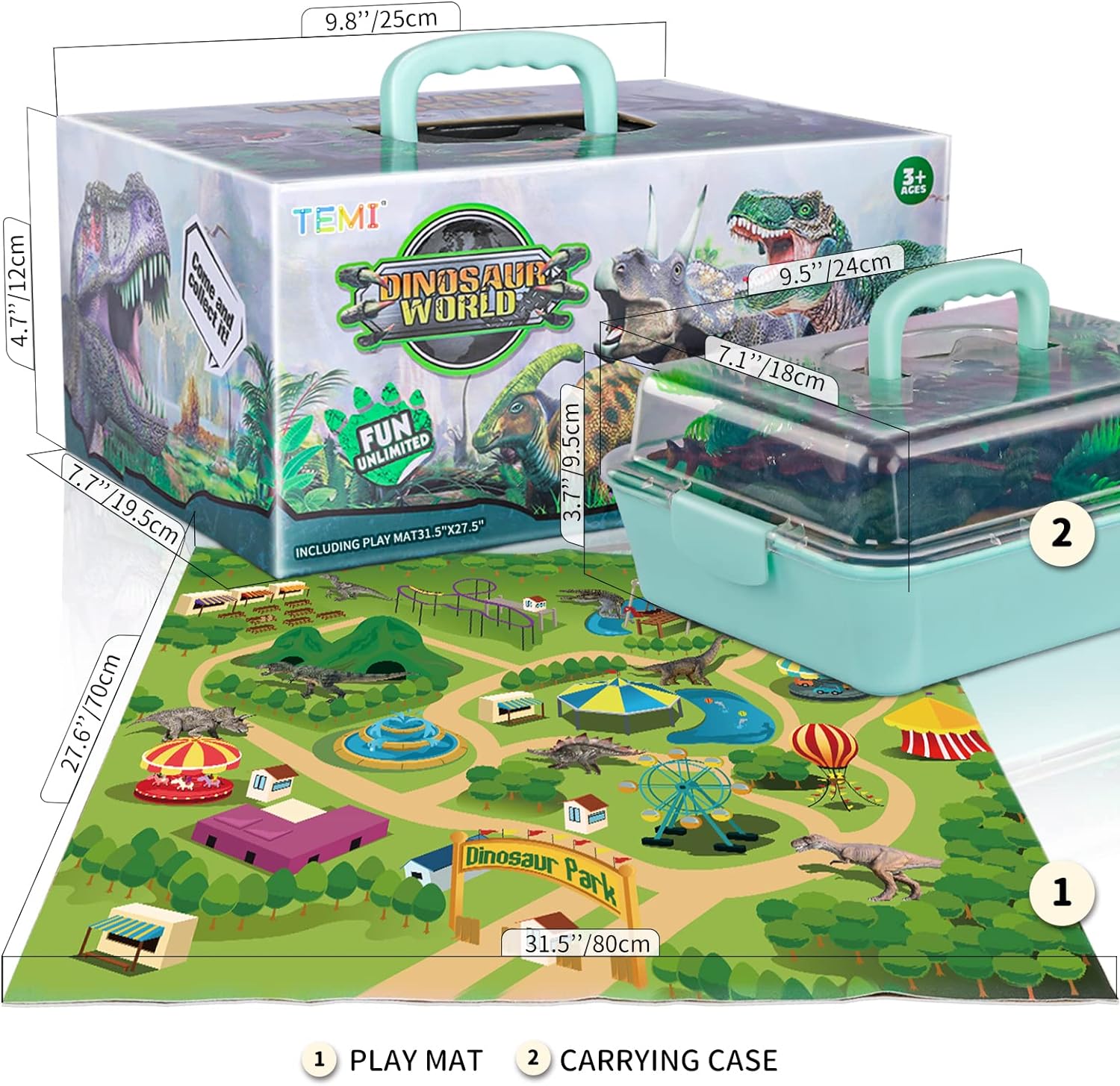 Set De Dinosaurio Temi Con Alfombra De Juego Jurassic World