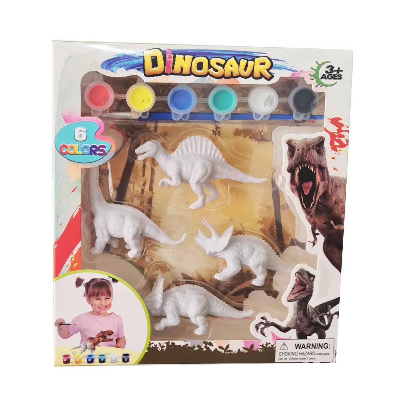 Juguete Dinosaurios Jurassic Pack X 4 Para Pintar Didáctico