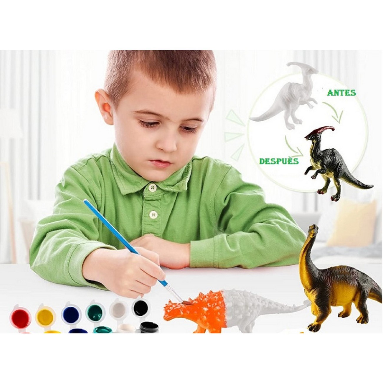 Juguete Dinosaurios Jurassic Pack X 4 Para Pintar Didáctico