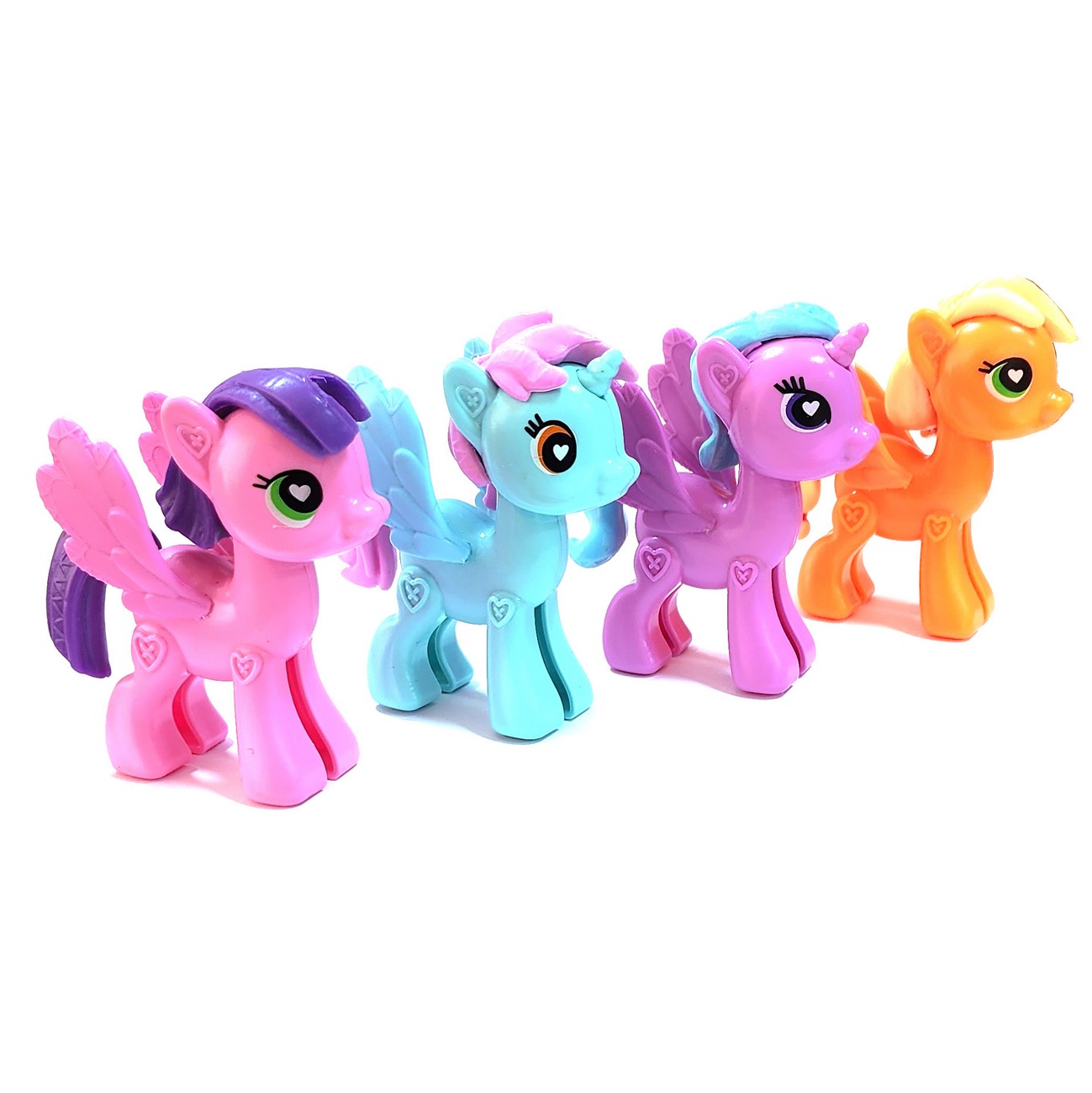 Unicornio Pony Coleccion Juguete X 4 Unidades + Stickers