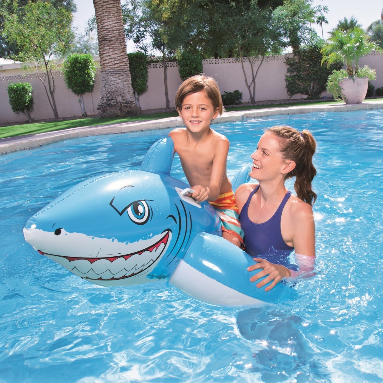 Flotador Piscina Inflable Bestway 41032 Tiburón Azul