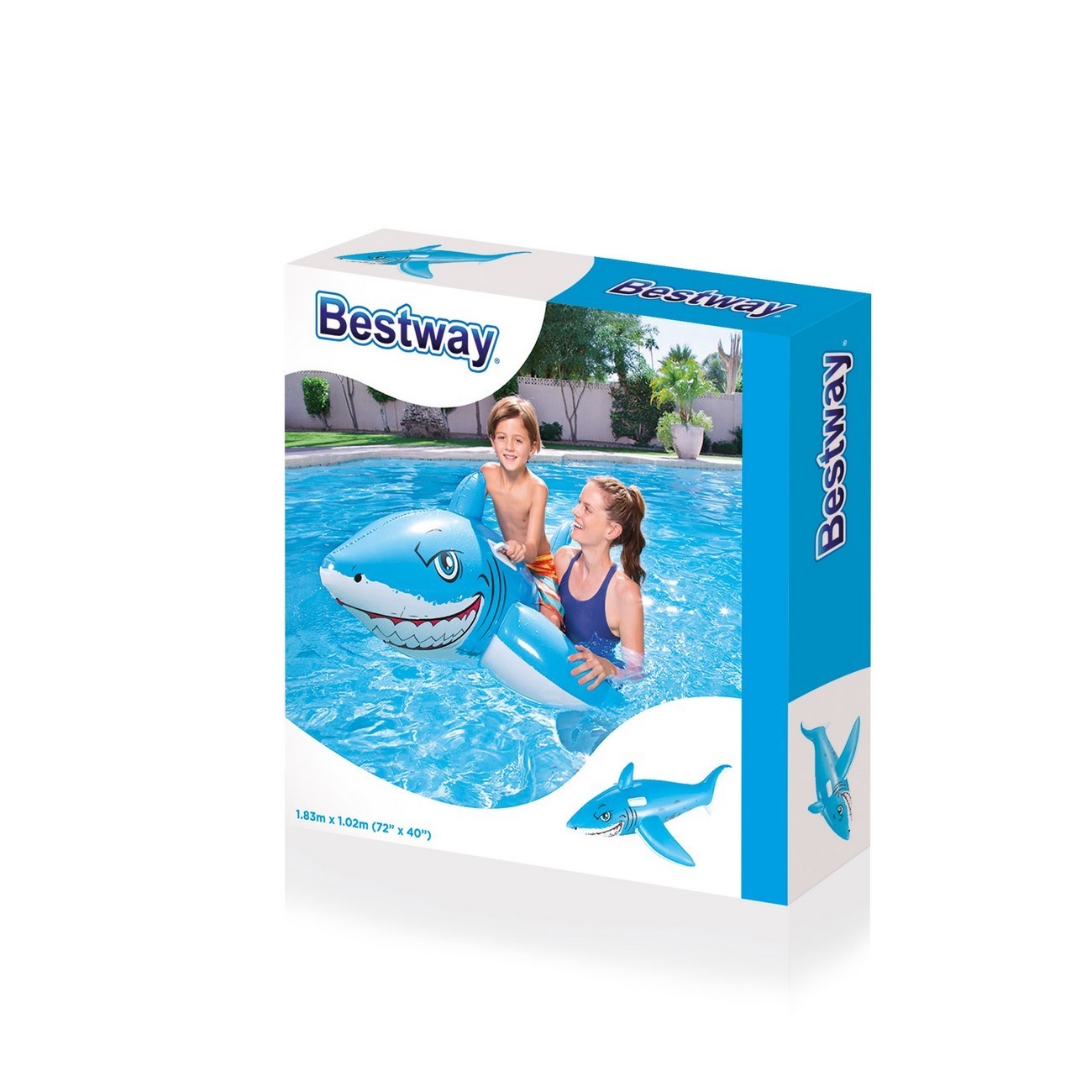 Flotador Piscina Inflable Bestway 41032 Tiburón Azul