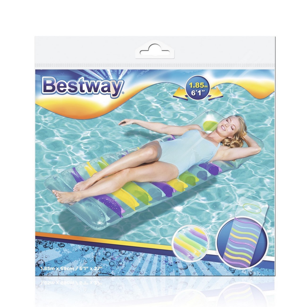 Flotador Piscina Colchòn Bestway Multicolor 43124 1.85 M