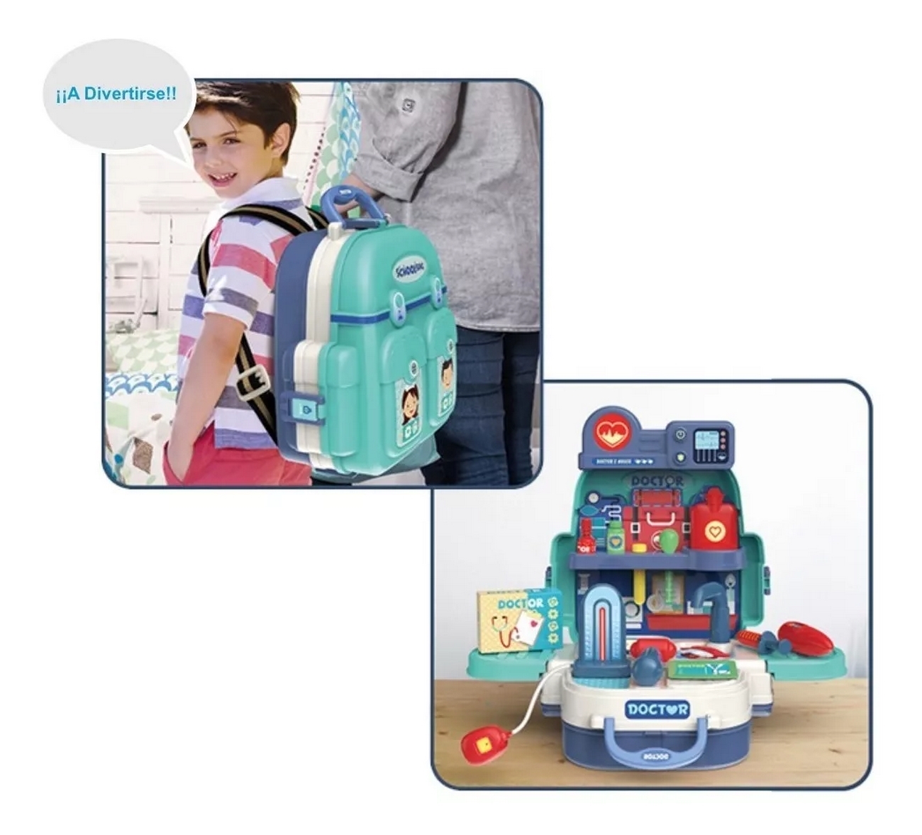 Set Casa De Doctor Maleta Portátil Niños Didáctico Juego