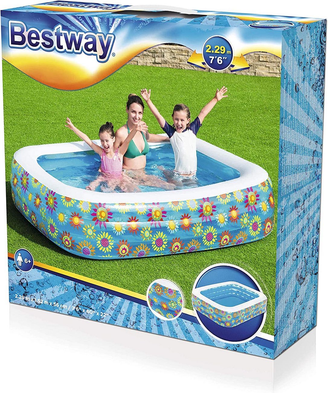 Alberca Inflable Flores Bestway 2.29mx1.52mx56cm - 54120