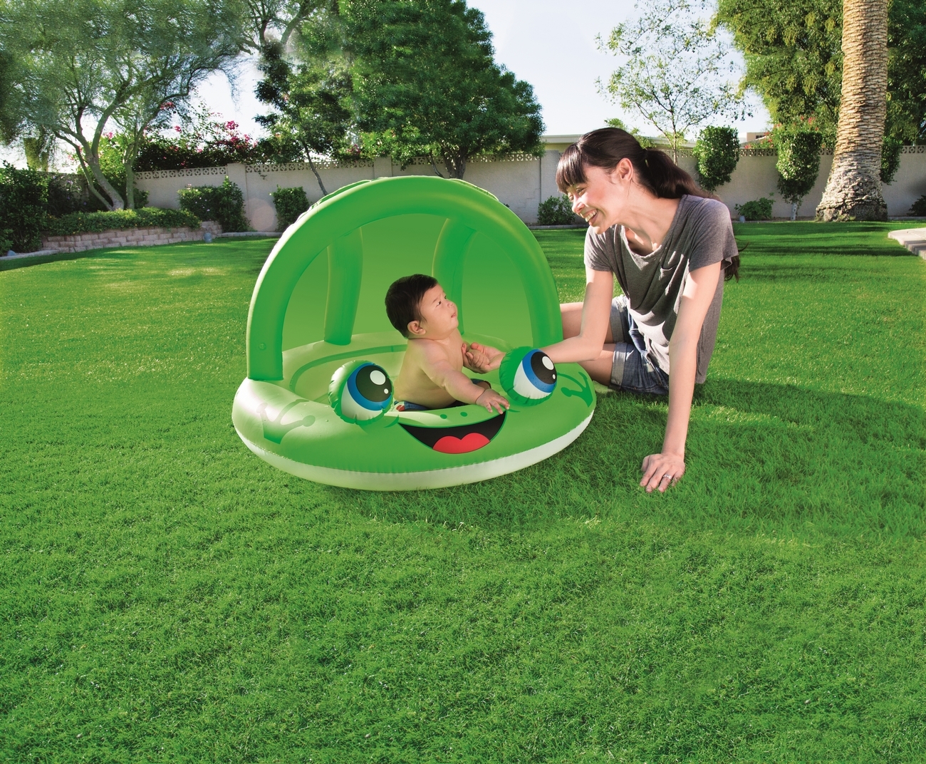 Piscina Inflable Redonda Bestway 52189 Rana 26l Verde Caja