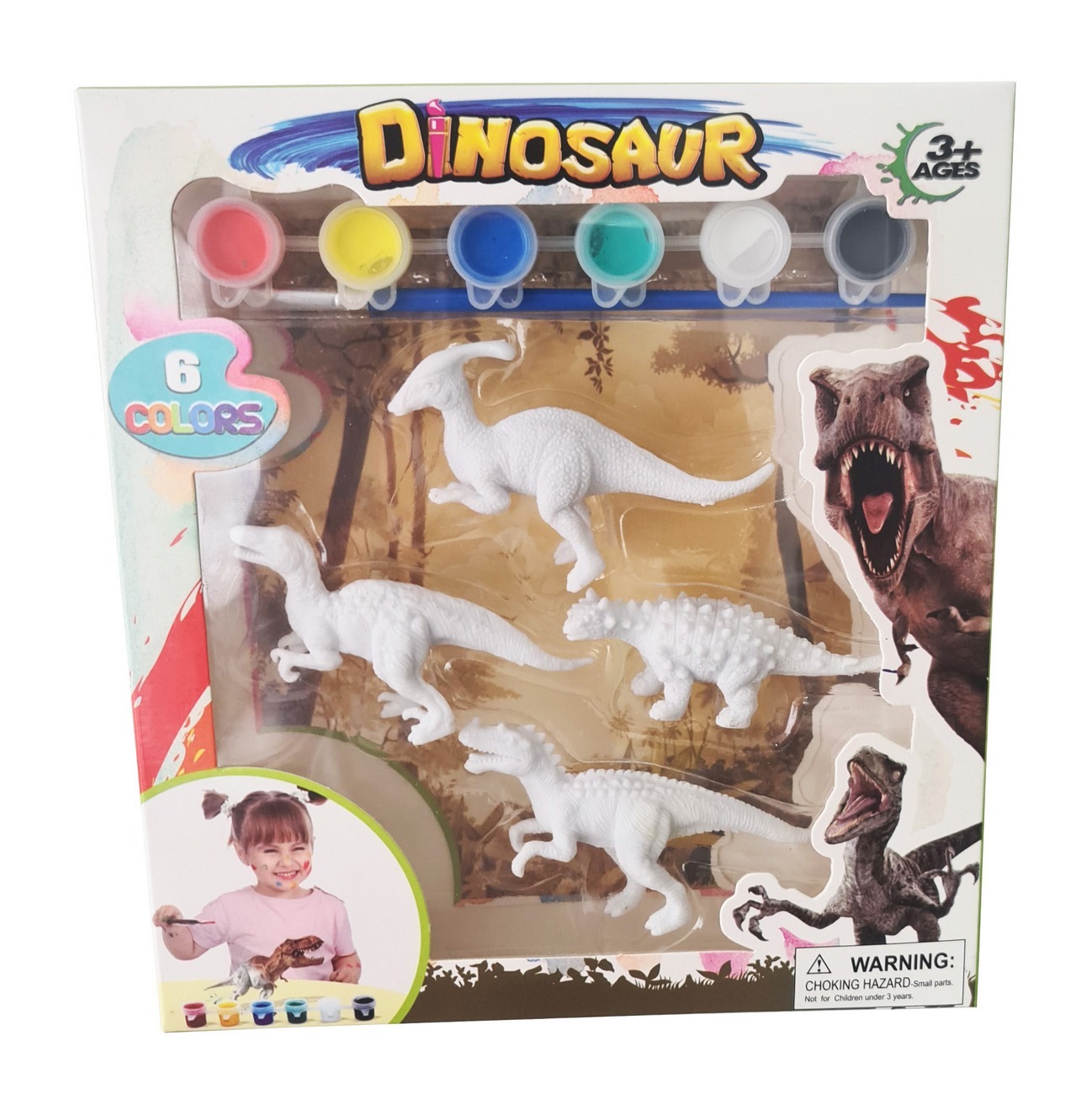 Juguete Dinosaurios Jurassic Pack X 4 Para Pintar Didáctico