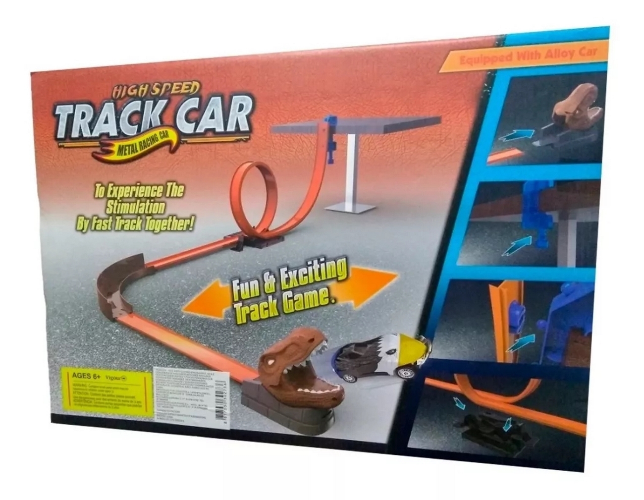 Pista De Carro Tiranosaurio Rex Dino Juguete Niños+ Carros 