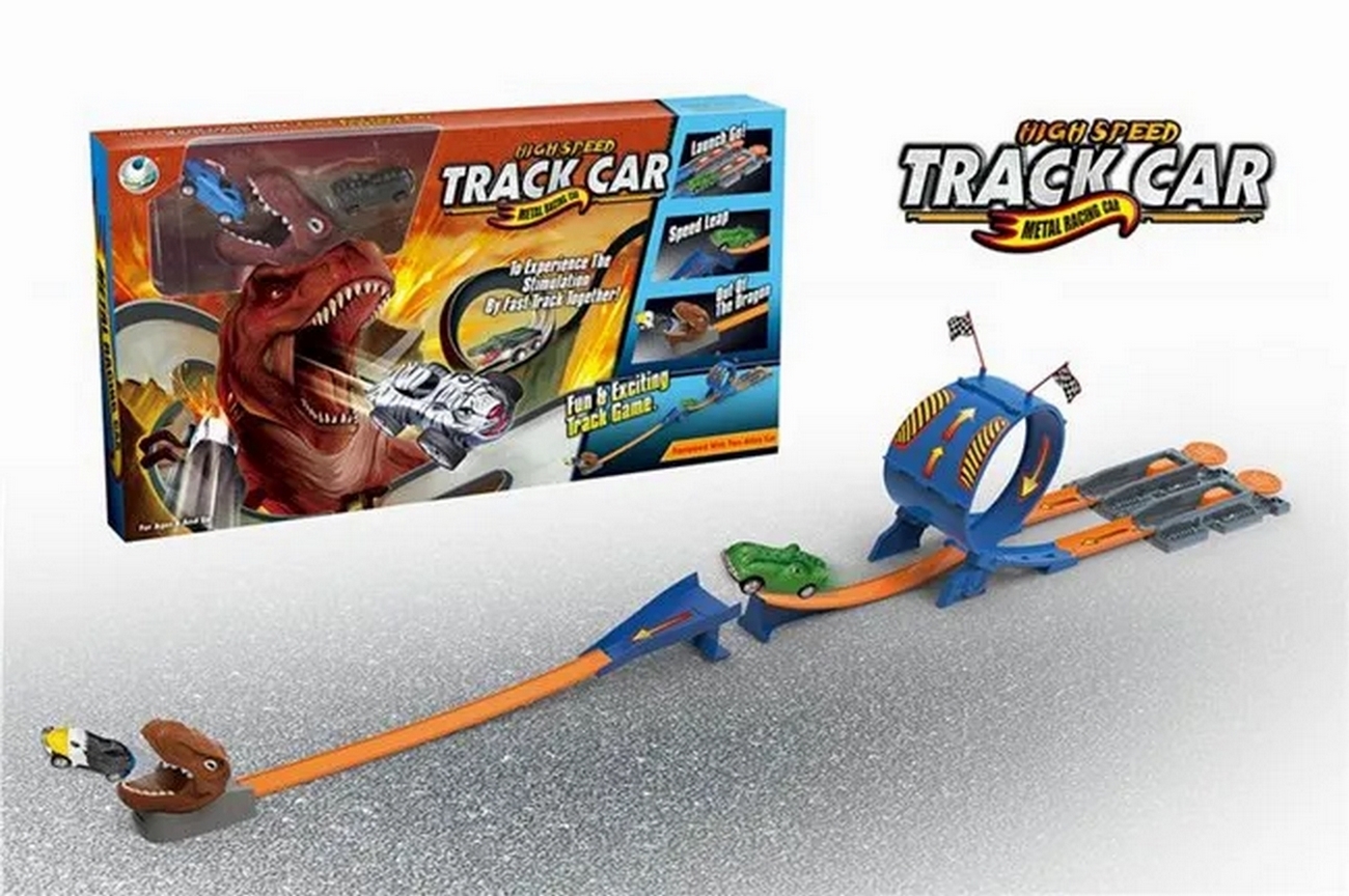 Pista De Carro Tiranosaurio Rex Dino Juguete Niños+ Carros 