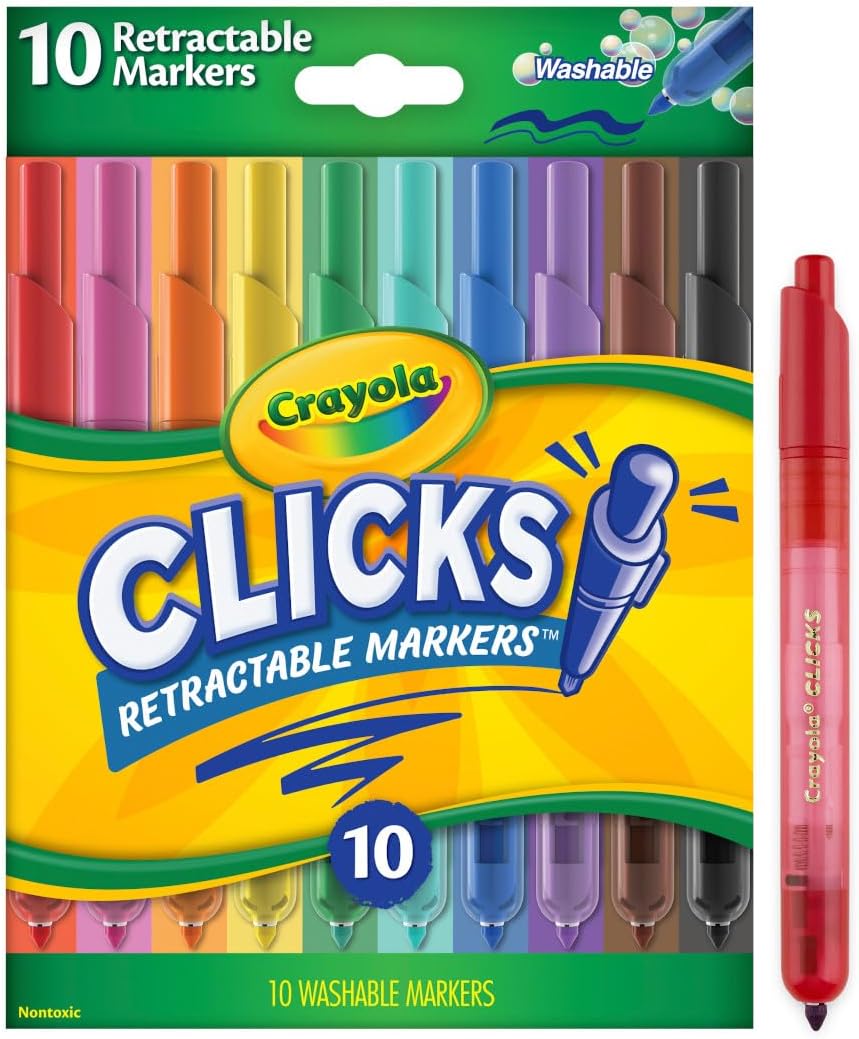Marcadores Crayola Lavables Clicks Con Puntas Retráctiles X 10