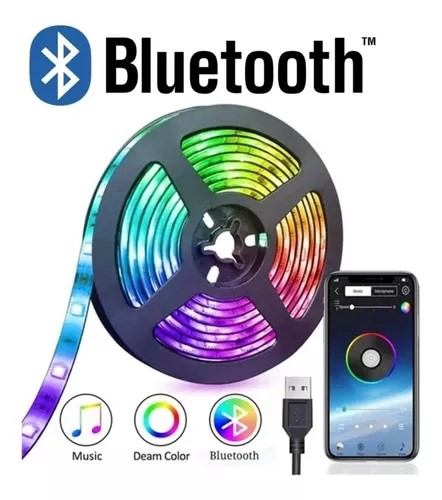 Cinta Tira Luces Led RGB Bluetooth 10 Metros Totales