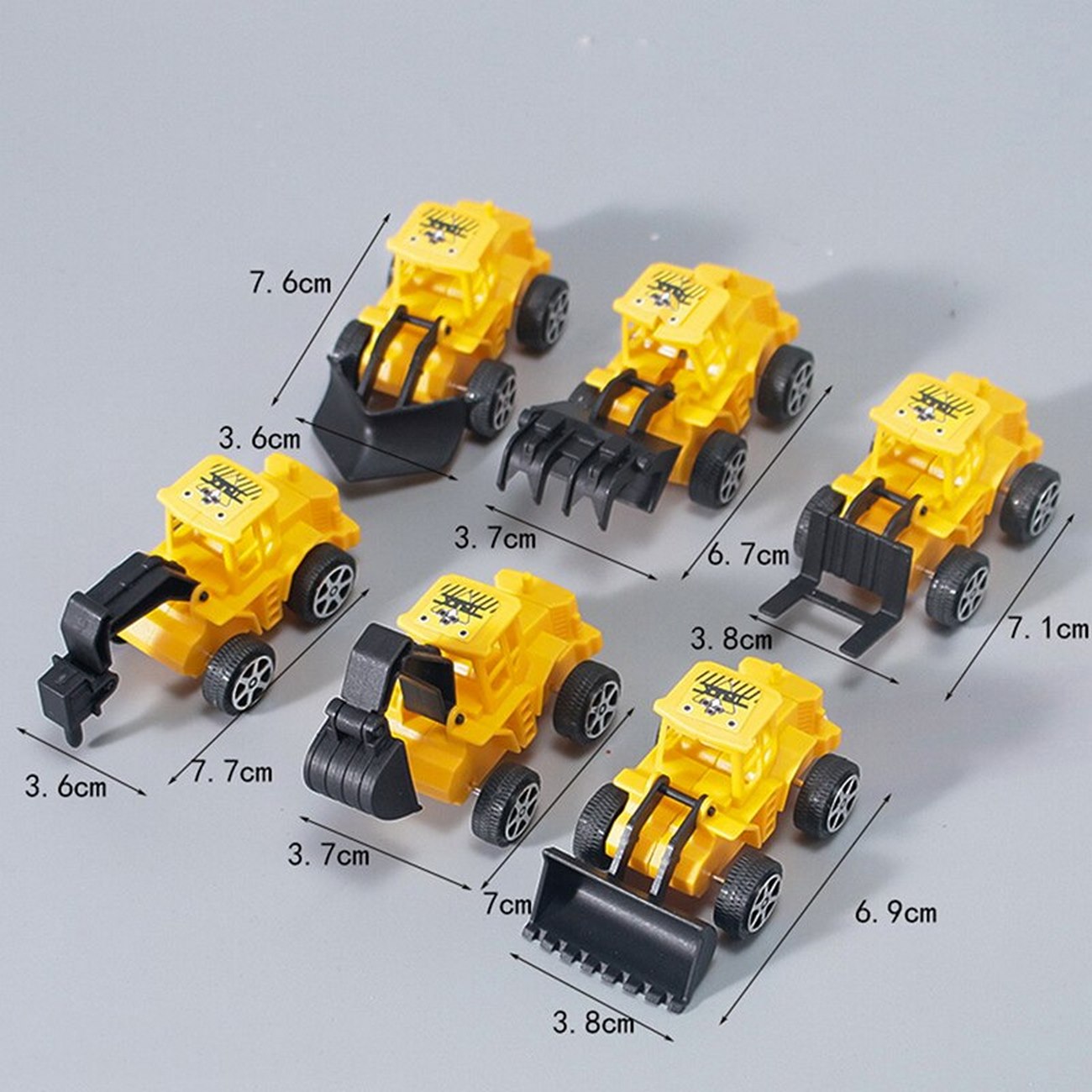 Kit Carros De Construcciòn Camiòn X 6 Pcs Bulldozer Juguete