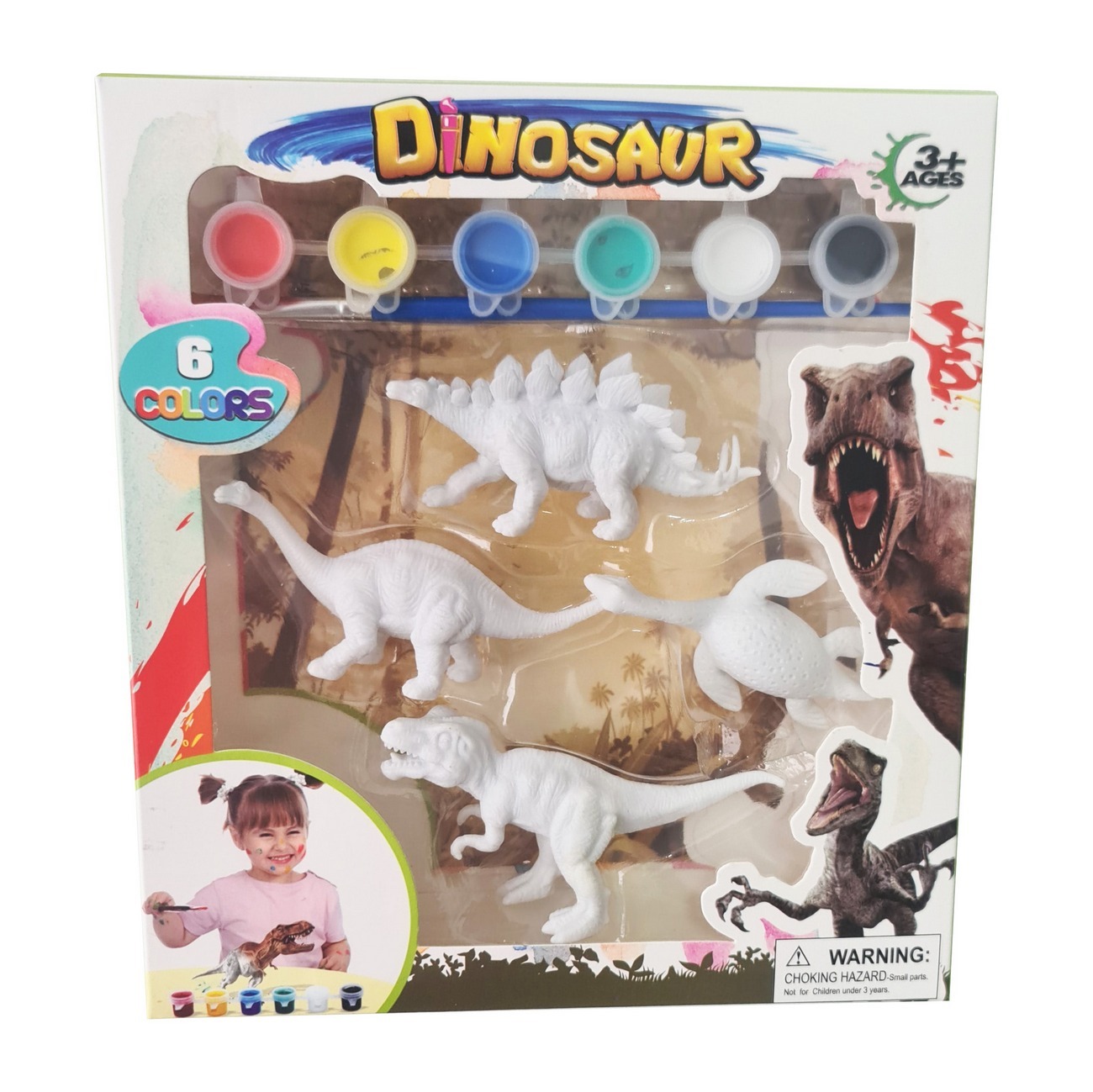 Juguete Dinosaurios Jurassic Pack X 4 Para Pintar Didáctico