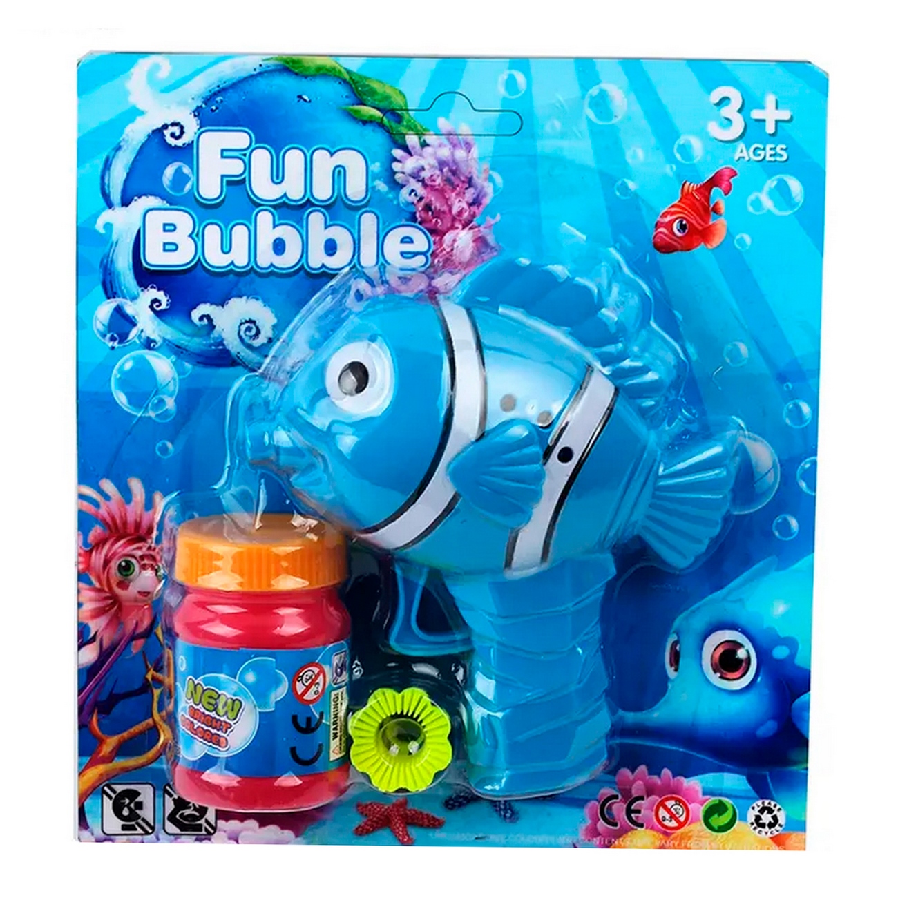Pistola Lanzador De Agua Pez Nemo + Liquido Jabonoso
