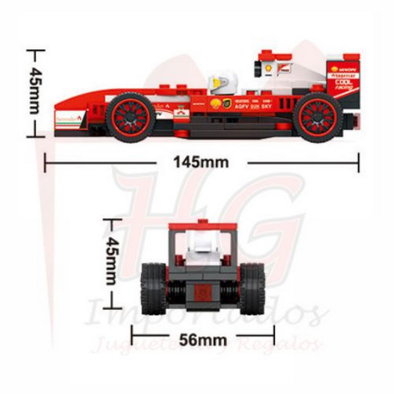 Juguete Armable Carro Carrera Armatodo Construcción 332 Pcs