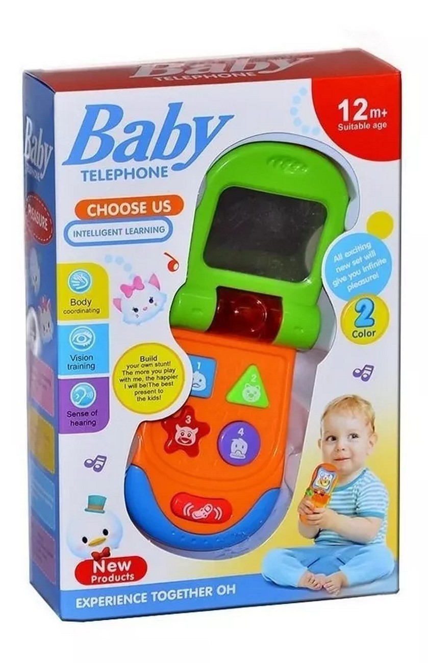 Teléfono Celular Pato Juguete Luces Bebe Niños + Baterias