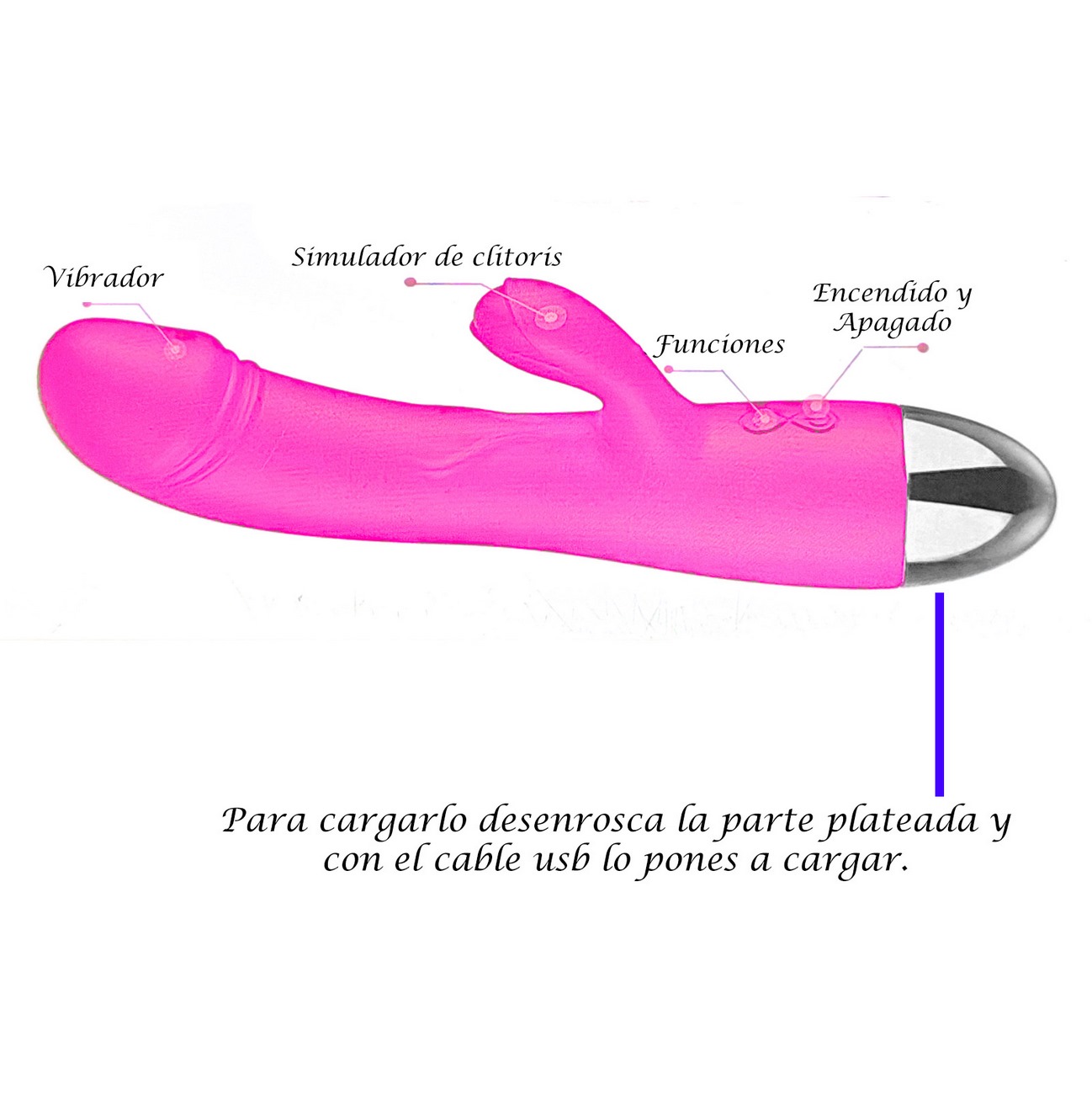 Vibrador Consolador Clitoris Y Punto G Recargable 26495-24