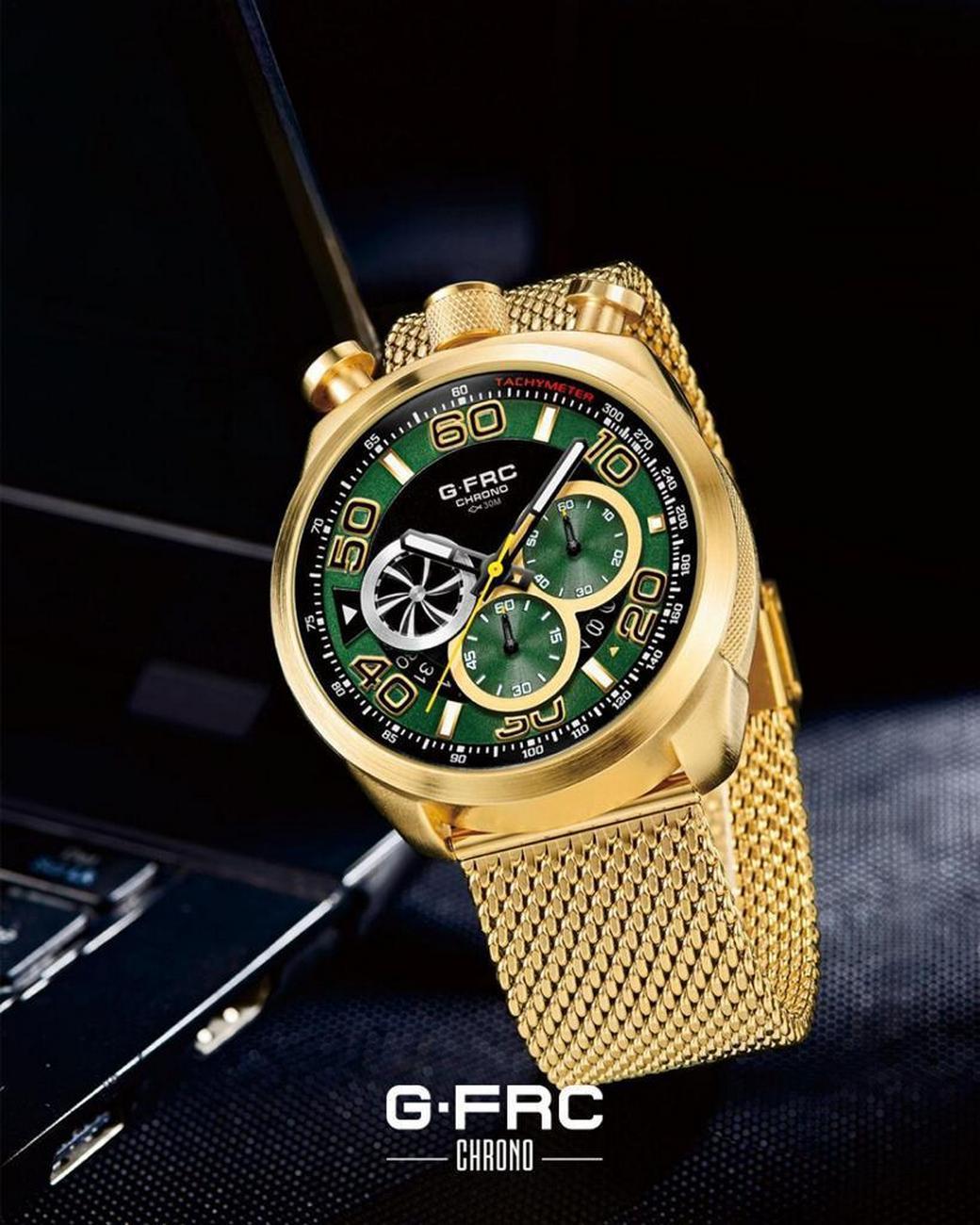 Reloj G-force Original H3828g Cronografo Verde + Estuche