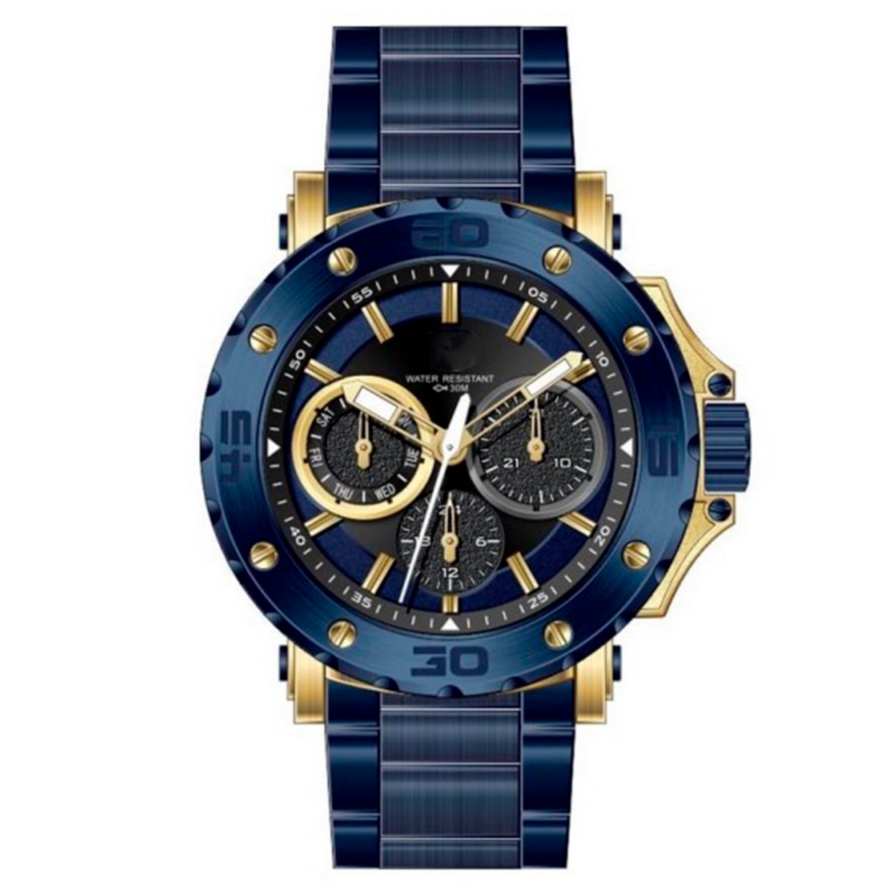 Reloj G-force Original H3909l Cronografo Azul + Estuche