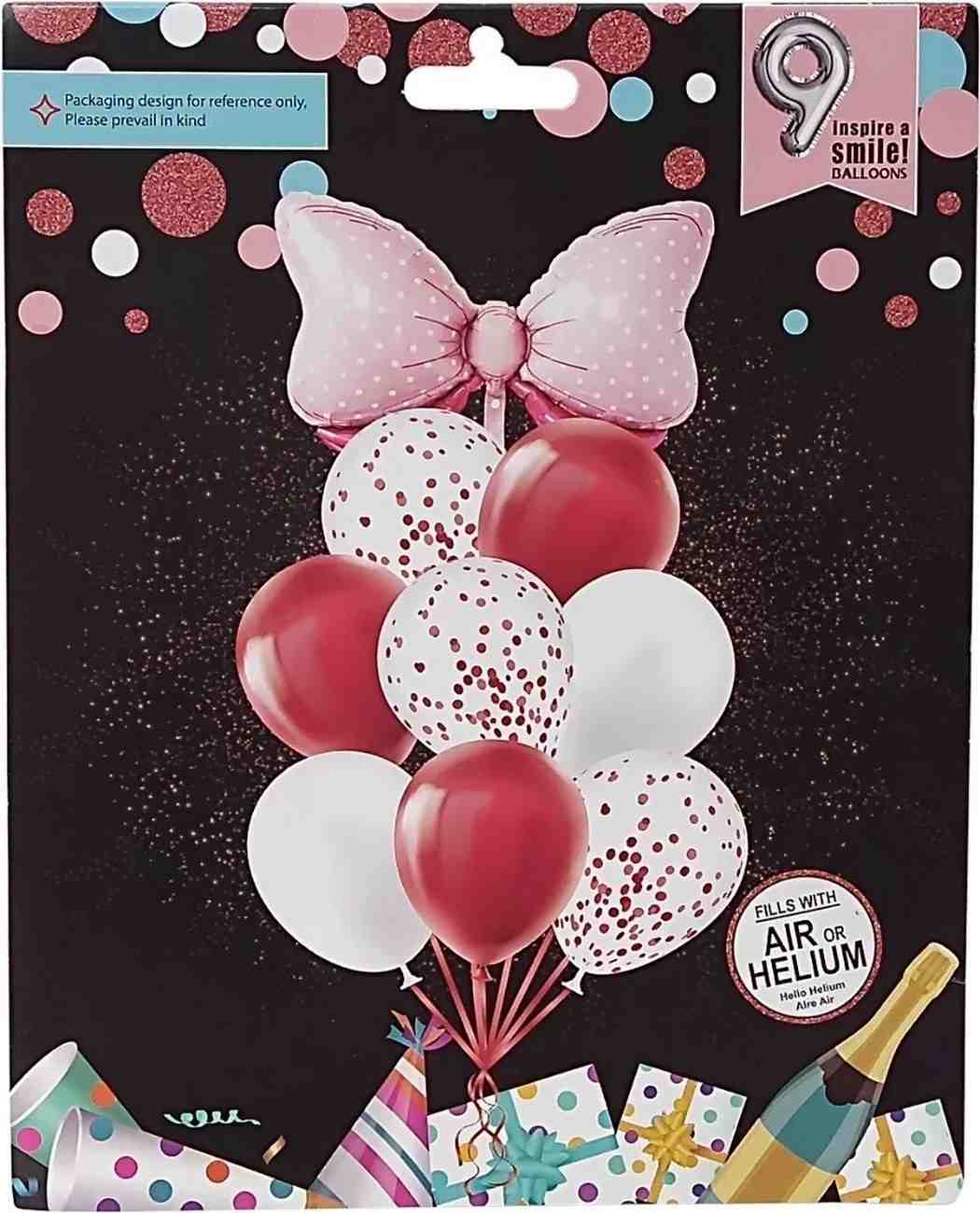 Kit Set Globo Feliz Cumpleaños Moño Minnie Tematico Rojo