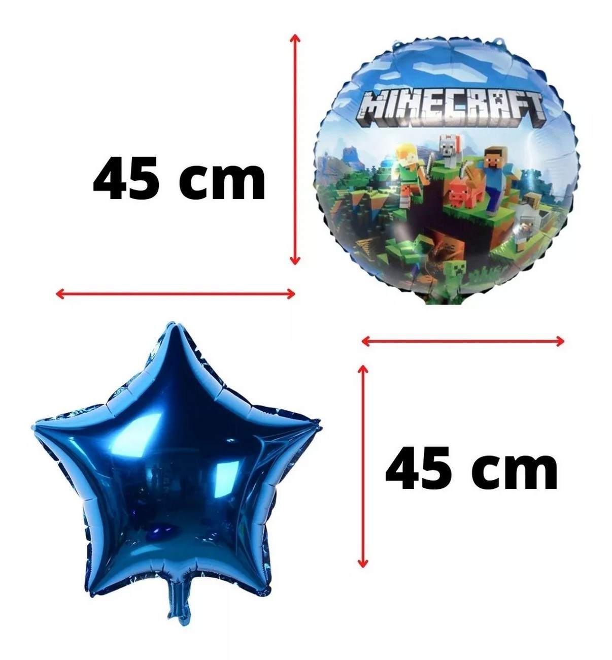 Kit Bouquet Globo Minecraft Feliz Cumpleaños World