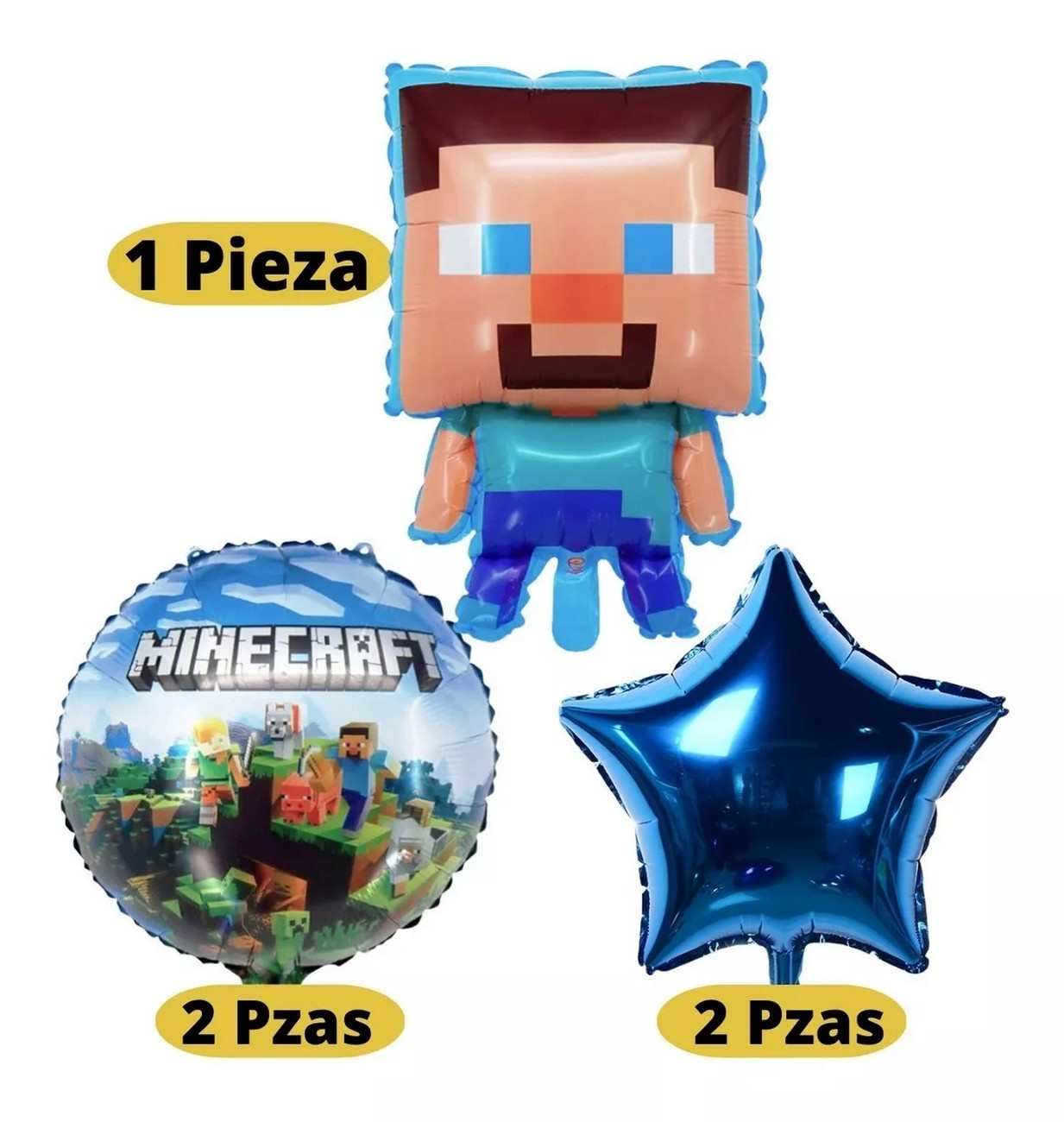 Kit Bouquet Globo Minecraft Feliz Cumpleaños World