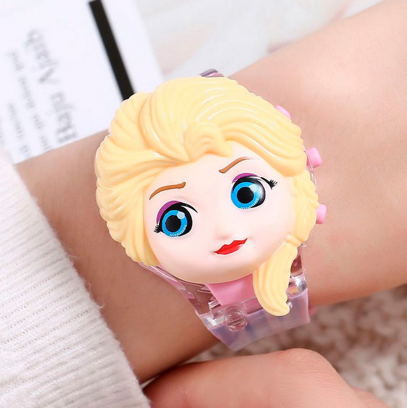 Reloj Niñas Digital Luces Sonido Tapa Infantil Frozen Elsa