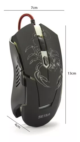 Mouse Óptico Ergonómico Gamer Usb 6d Fast Track 3200 Dpi Led