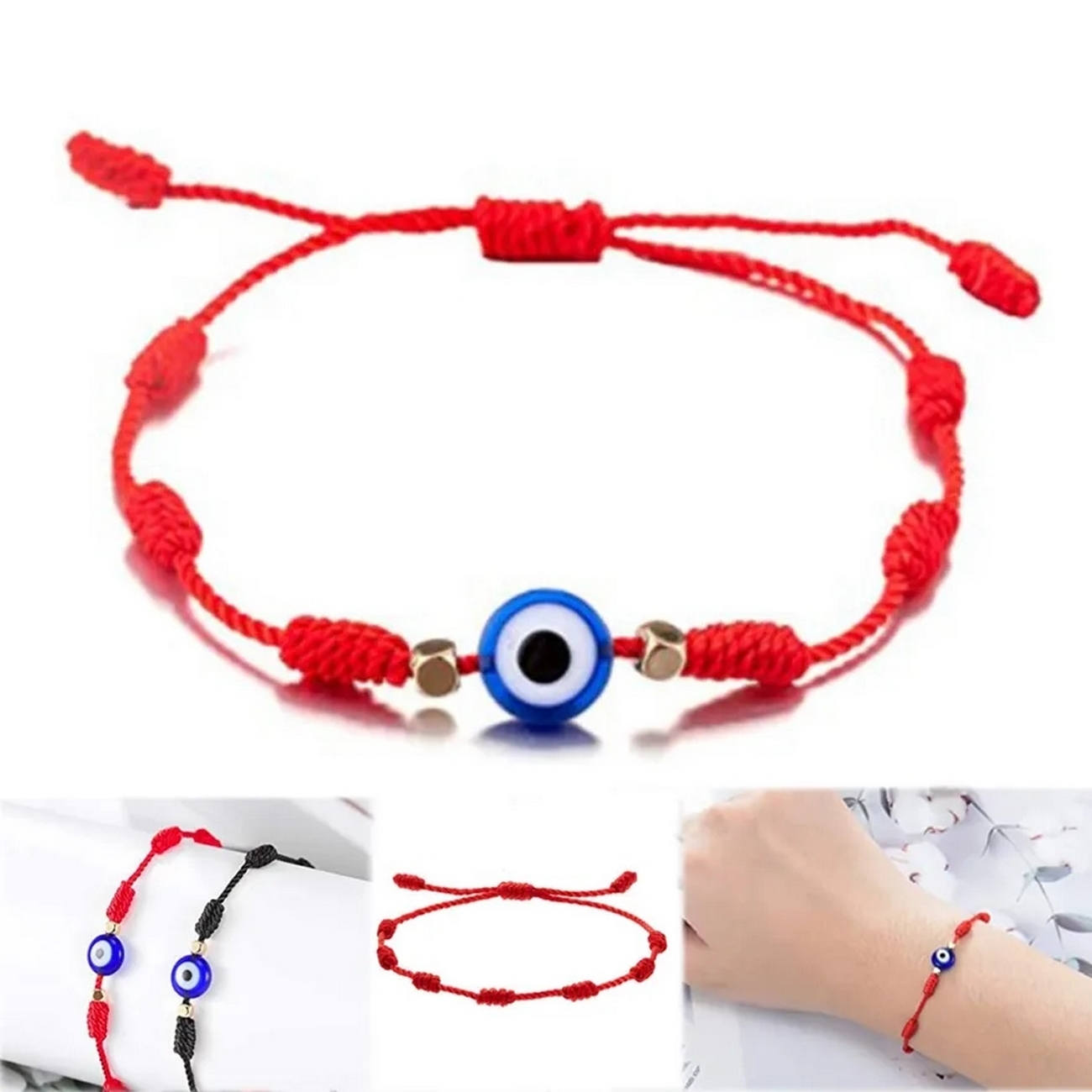 Pulsera Ojo Turco Proteccion Tejida + Estuche