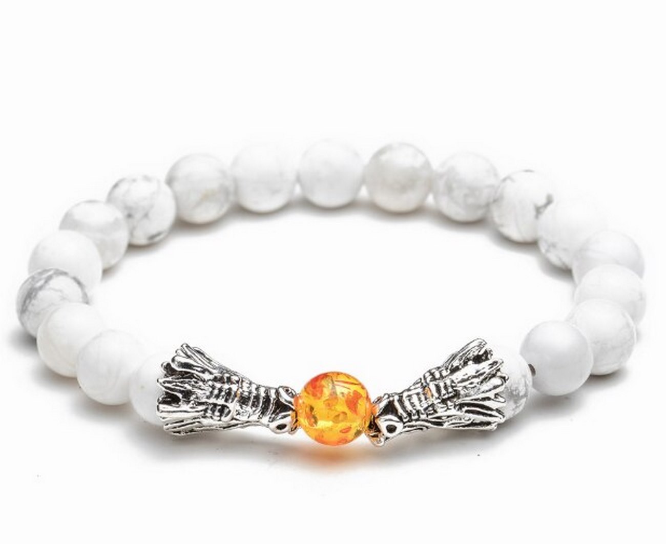 Pulsera Cuarzo Blanco Dragon + Estuche