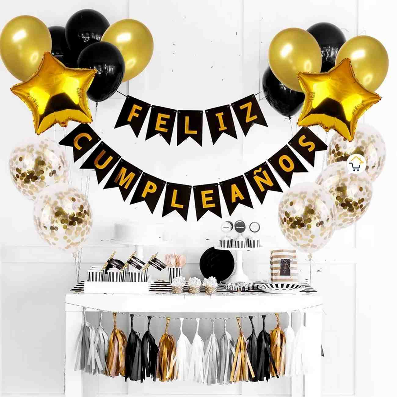 Kit Decoración Feliz Cumpleaños Globos Bombas Guirnalda