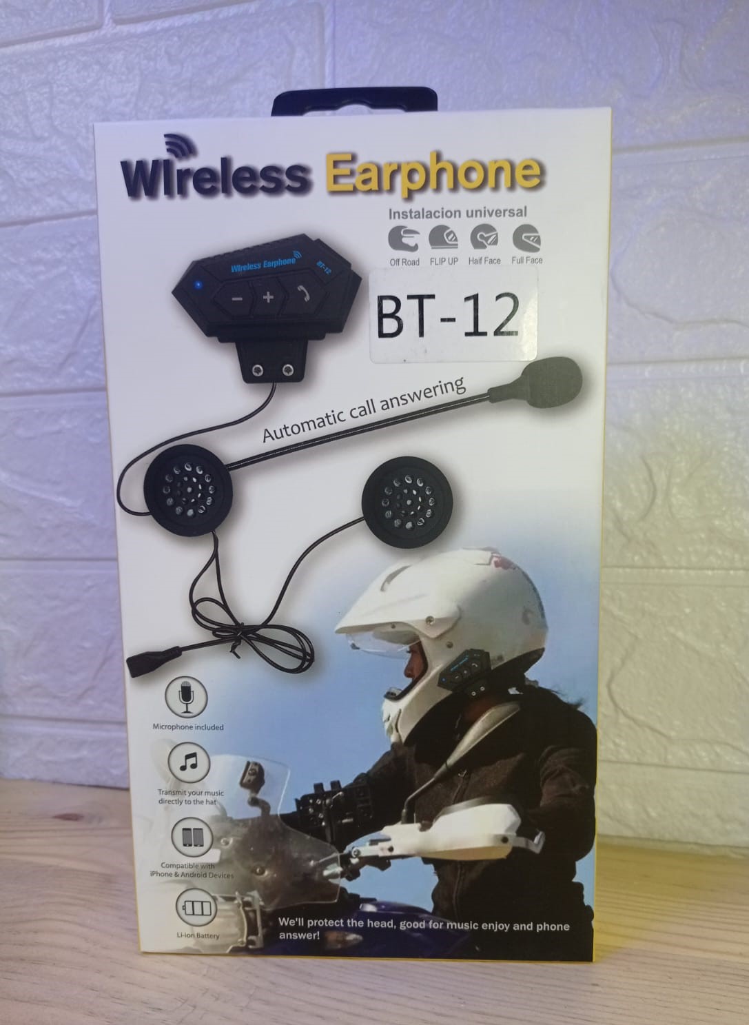Intercomunicador Para Moto BT12 (Bluetooth, Auricular, Musica y Mas)