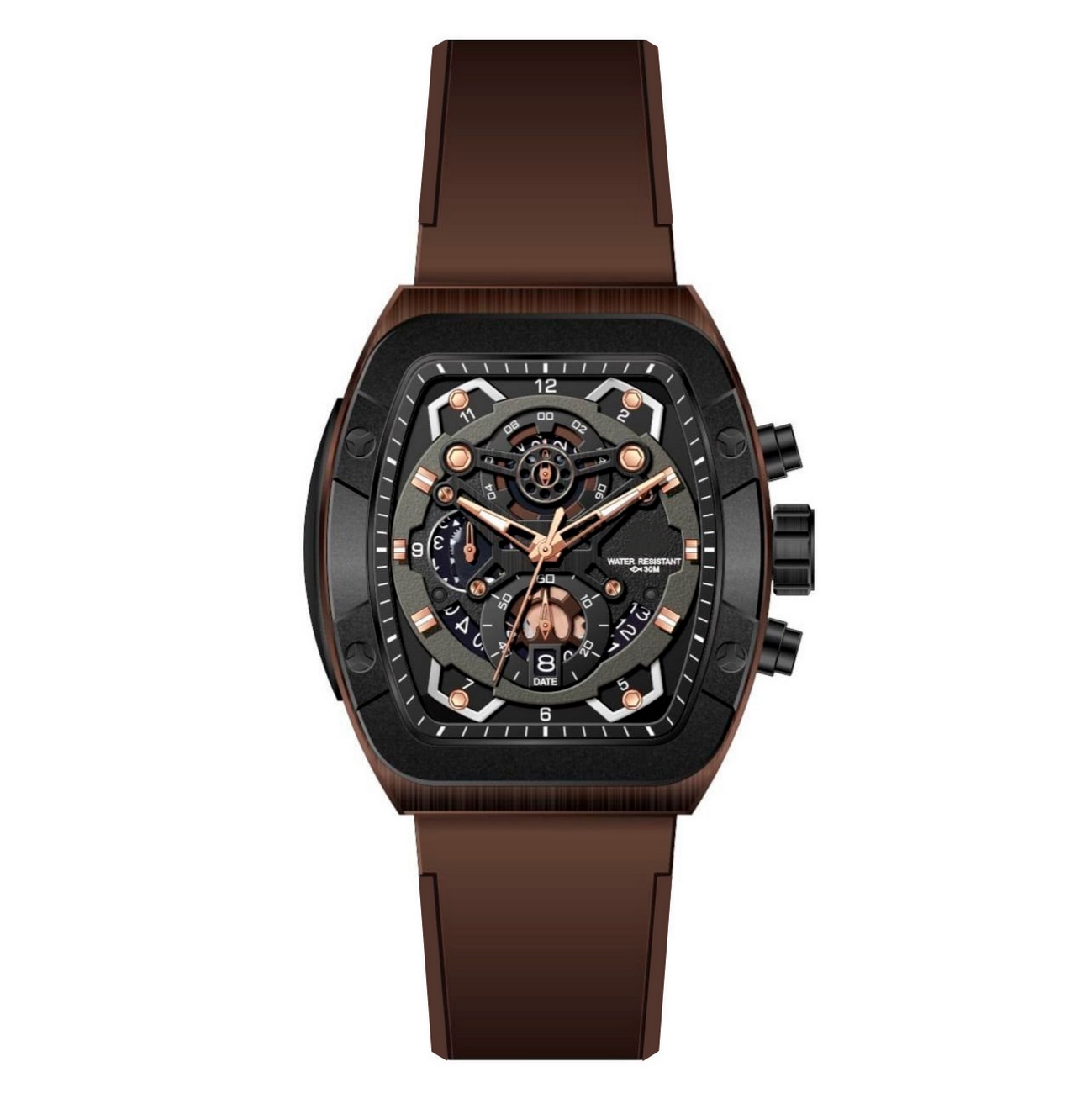 Reloj G-force Original H3994g Cronografo Marròn + Estuche