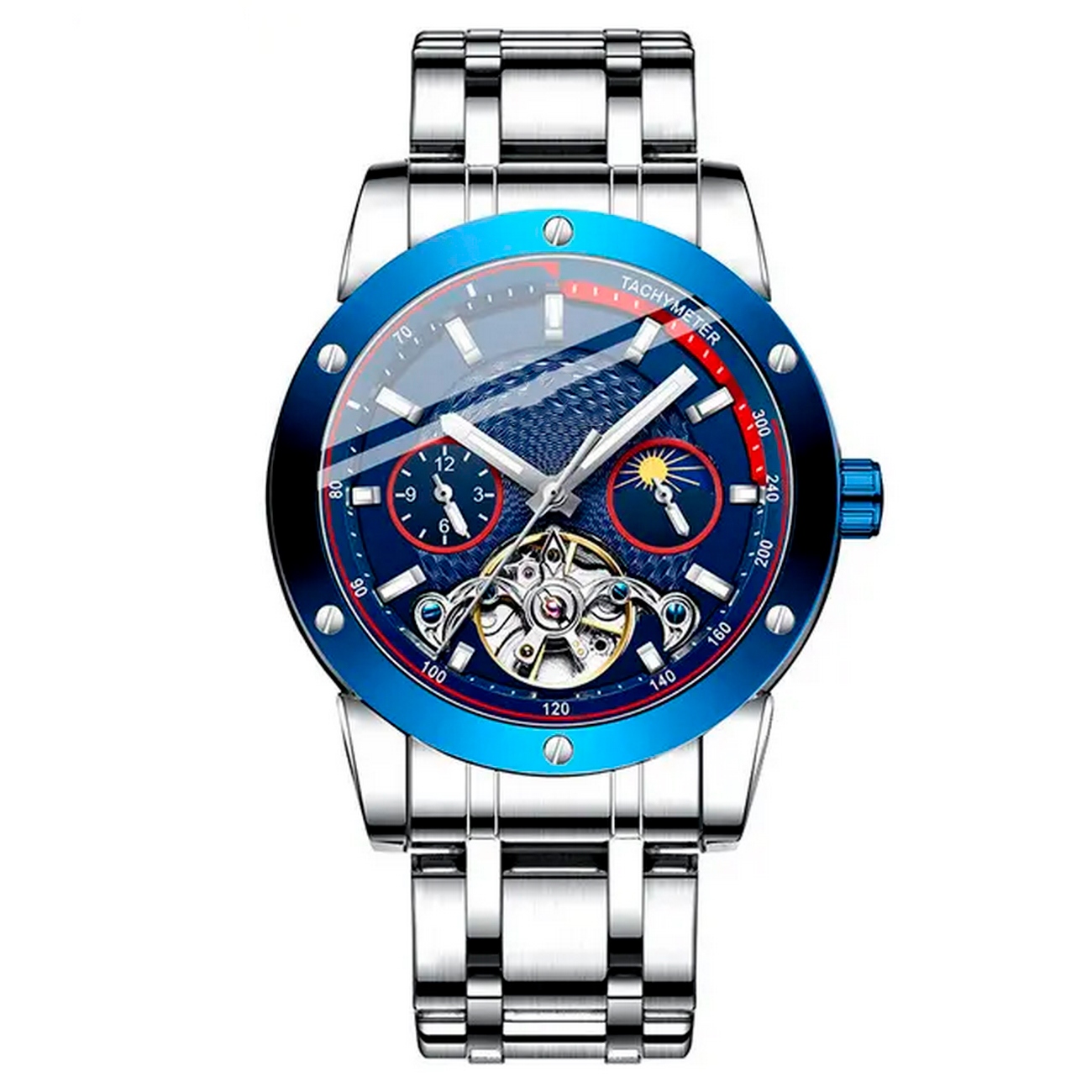 Reloj G-force At866 Automatico Abierto Acero Casual+ Estuche