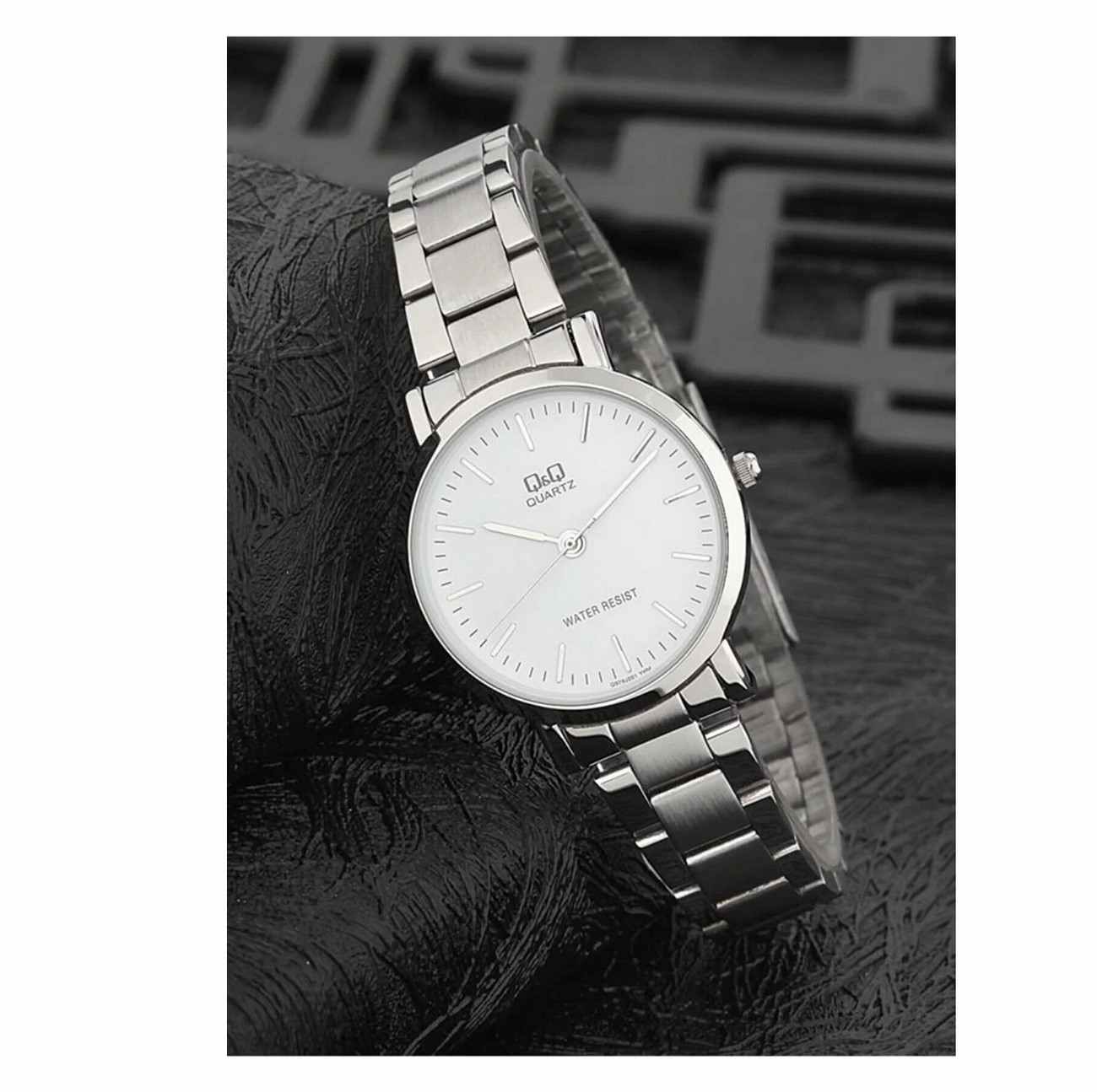 Reloj Q&q Qyq Q979j201y Casual Acero Mujer Dama + Estuche 