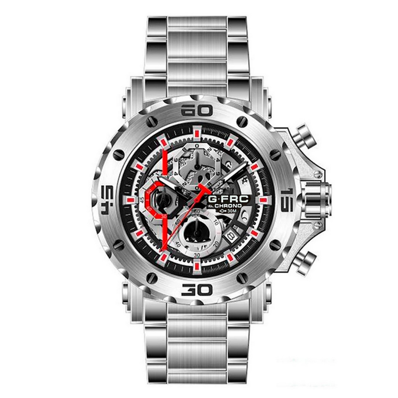 Reloj G-force Original H3799g Cronografo Acero + Estuche