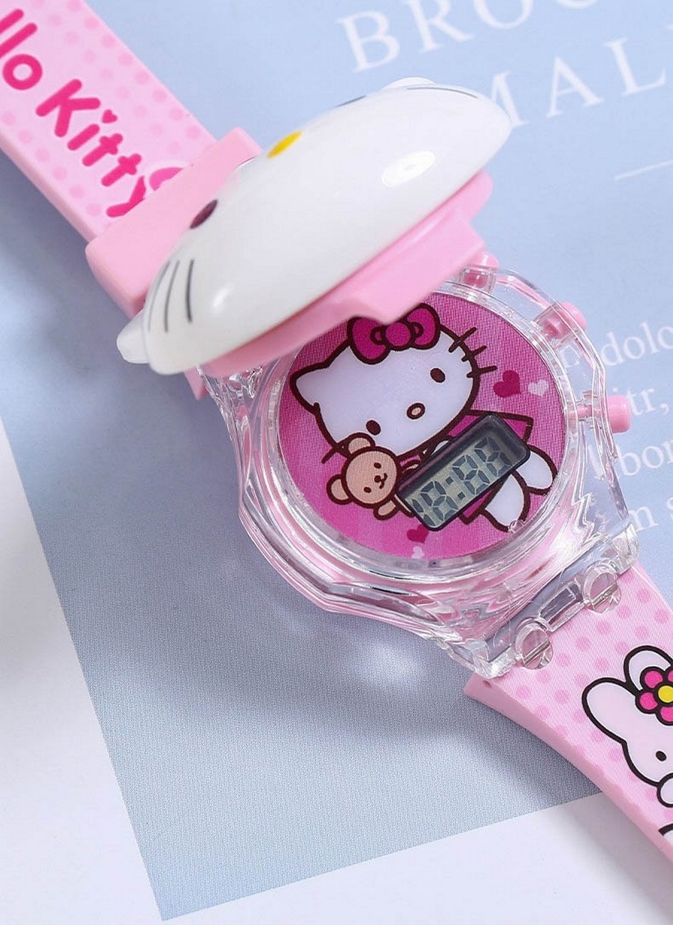 Reloj Niñas Digital Luces Sonido Tapa Infantil Hello Kitty