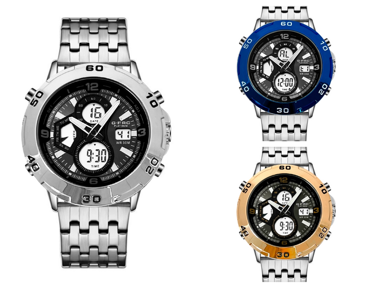 Reloj G-force Original Al172 Digital Acero Hombre + Estuche