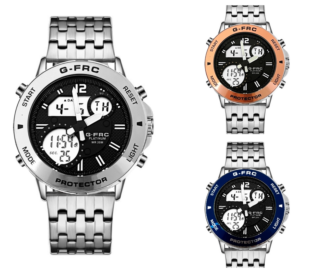 Reloj G-force Original Al175 Digital Acero Hombre + Estuche