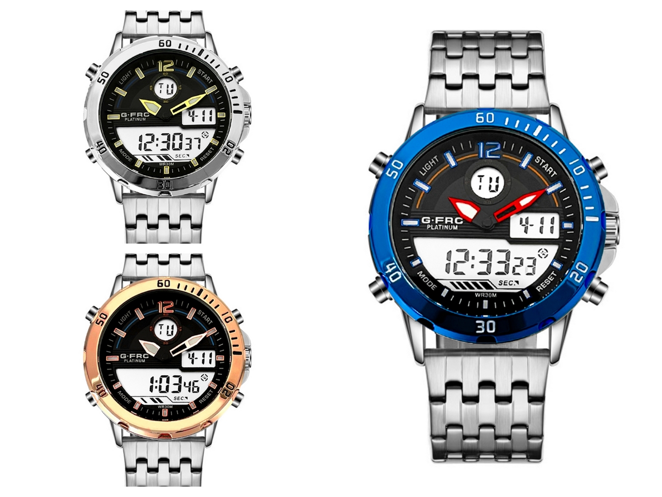 Reloj G-force Original Al176 Digital Acero Hombre + Estuche