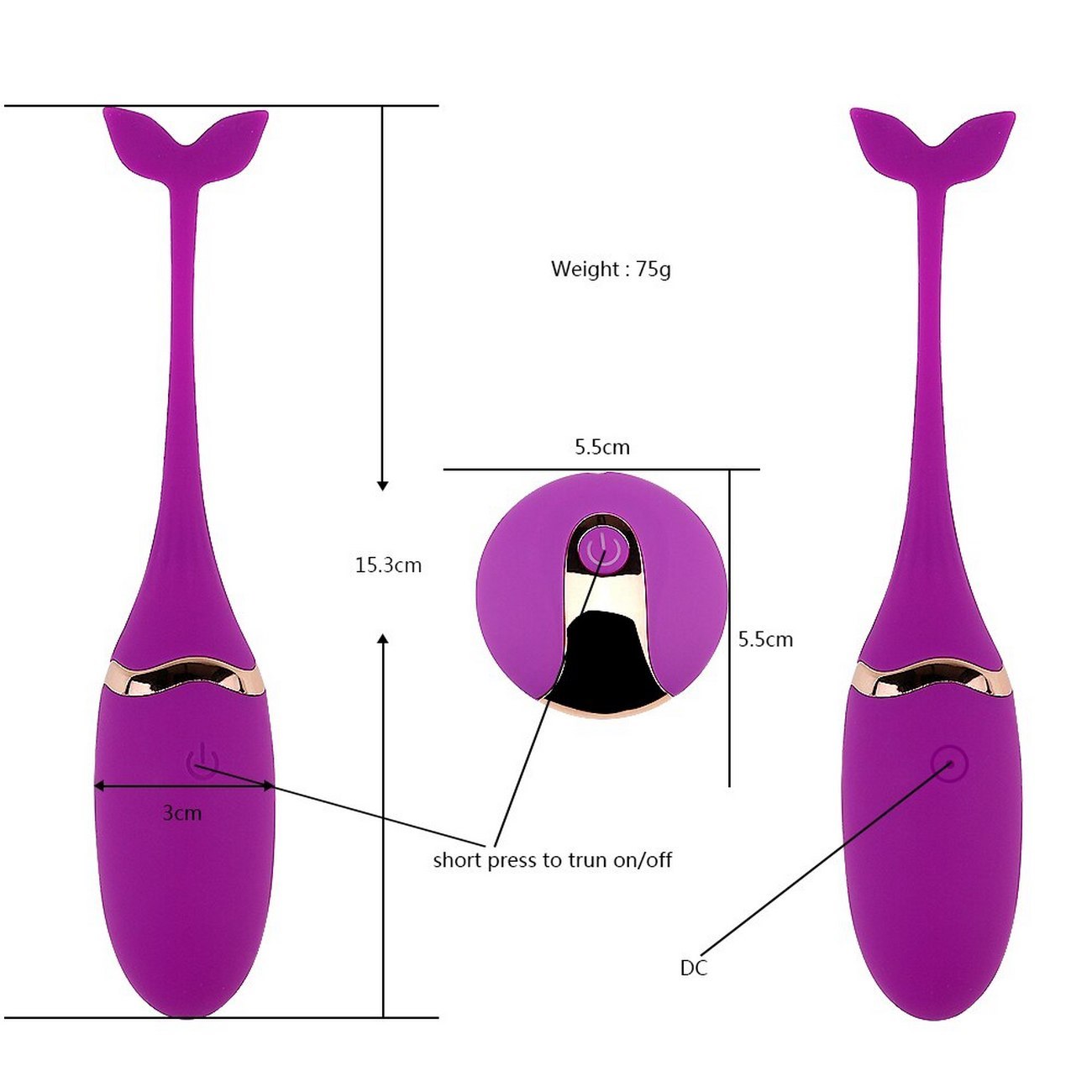 Vibrador Pez Recargable Con Control Juguete Sexy 26495-30