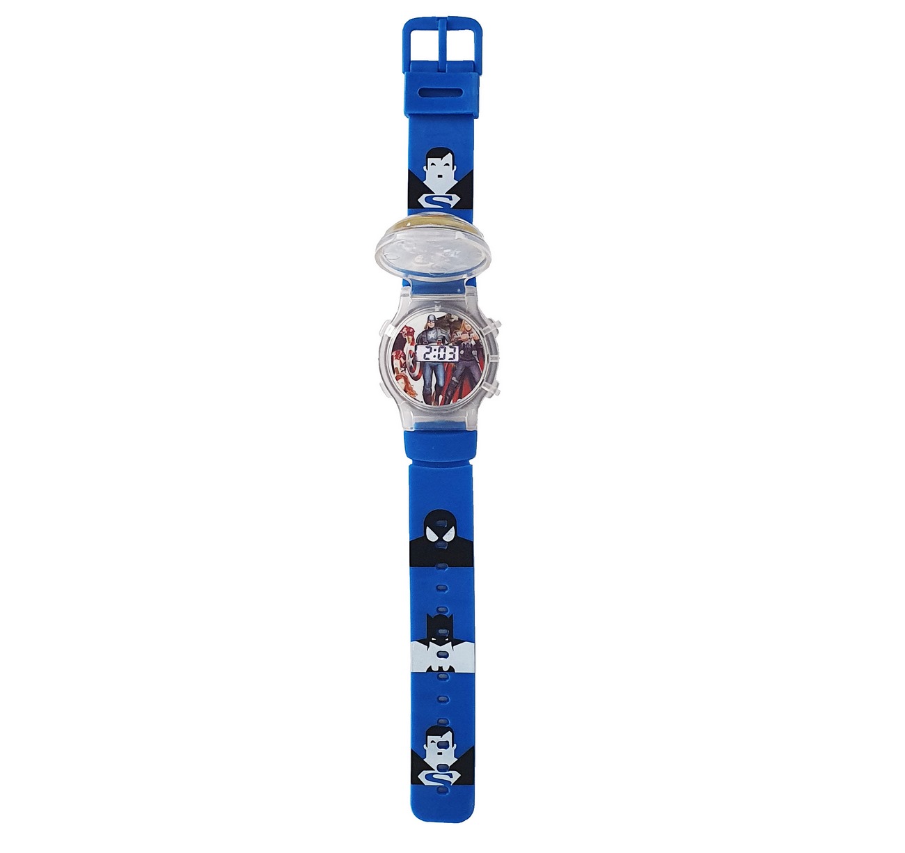 Reloj Niños Digital Luces Tapa Infantil Capitan America 3d