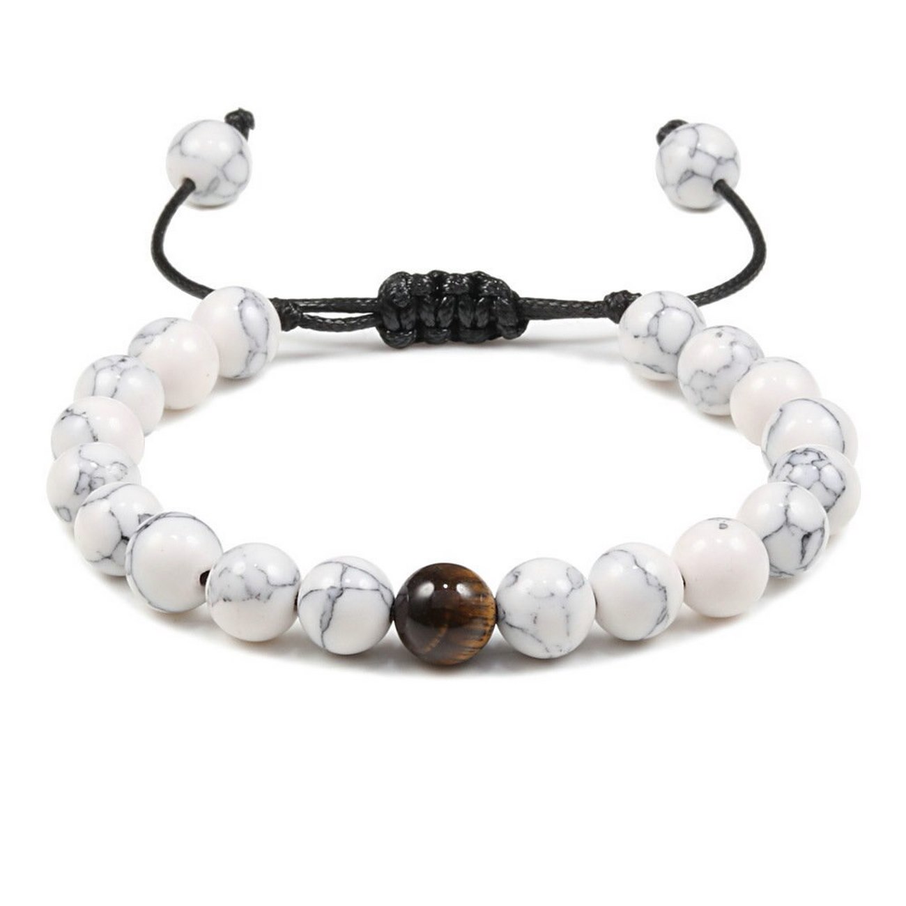 Pulsera Pareja Cuarzo Ojo De Tigre - Piedra Volcanica 