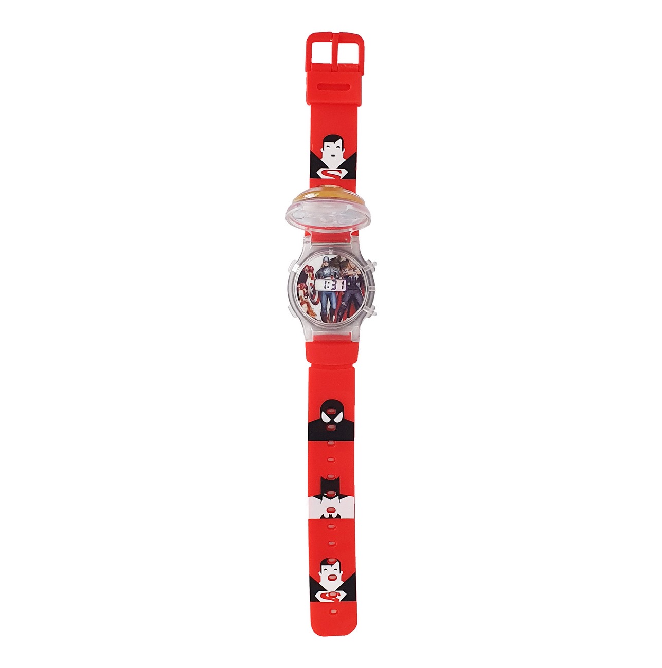 Reloj Niños Digital Luces Tapa Infantil Capitan America 3d